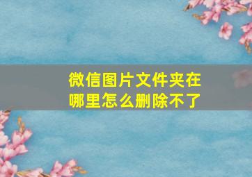 微信图片文件夹在哪里怎么删除不了