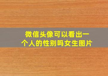 微信头像可以看出一个人的性别吗女生图片