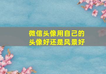 微信头像用自己的头像好还是风景好