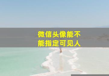 微信头像能不能指定可见人