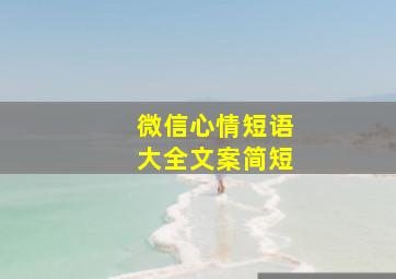 微信心情短语大全文案简短