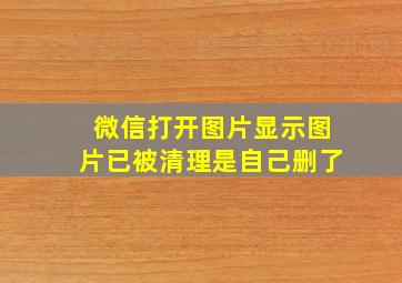 微信打开图片显示图片已被清理是自己删了