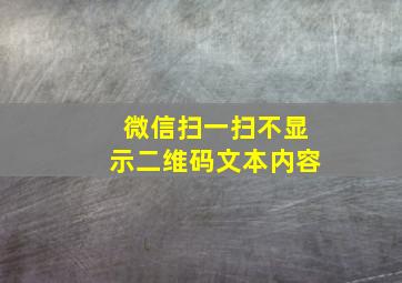 微信扫一扫不显示二维码文本内容