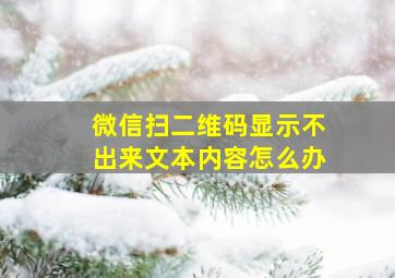 微信扫二维码显示不出来文本内容怎么办