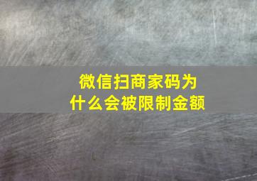 微信扫商家码为什么会被限制金额