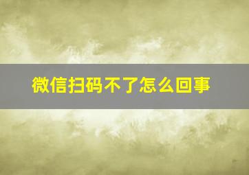 微信扫码不了怎么回事