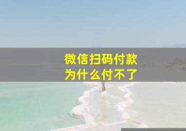 微信扫码付款为什么付不了