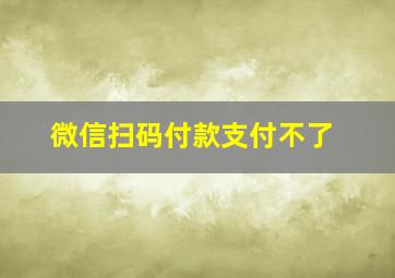 微信扫码付款支付不了