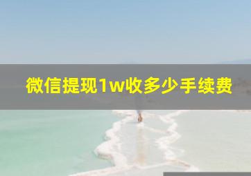 微信提现1w收多少手续费