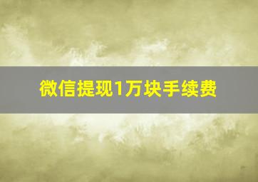 微信提现1万块手续费