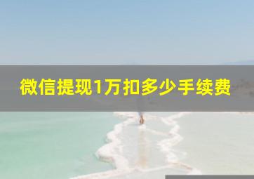 微信提现1万扣多少手续费