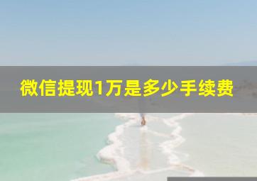 微信提现1万是多少手续费