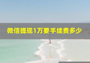 微信提现1万要手续费多少