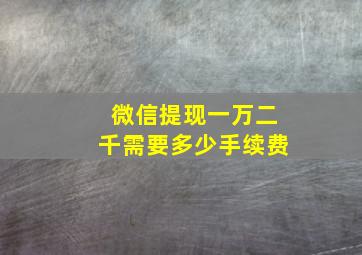 微信提现一万二千需要多少手续费