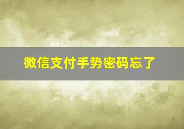 微信支付手势密码忘了