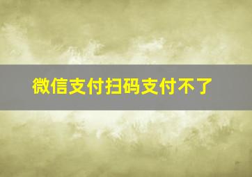 微信支付扫码支付不了