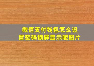 微信支付钱包怎么设置密码锁屏显示呢图片