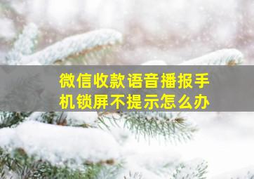 微信收款语音播报手机锁屏不提示怎么办