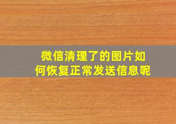 微信清理了的图片如何恢复正常发送信息呢