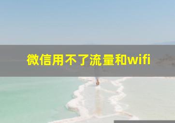 微信用不了流量和wifi