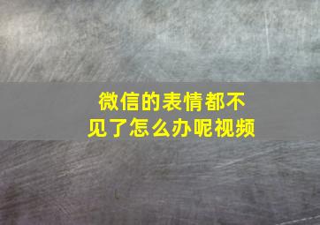 微信的表情都不见了怎么办呢视频