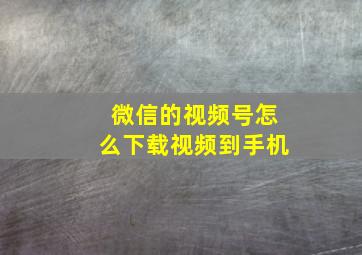 微信的视频号怎么下载视频到手机