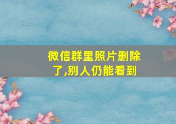 微信群里照片删除了,别人仍能看到