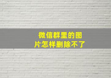 微信群里的图片怎样删除不了