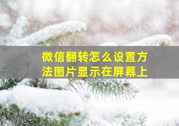 微信翻转怎么设置方法图片显示在屏幕上