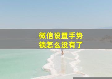 微信设置手势锁怎么没有了