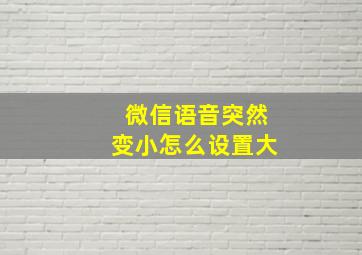 微信语音突然变小怎么设置大