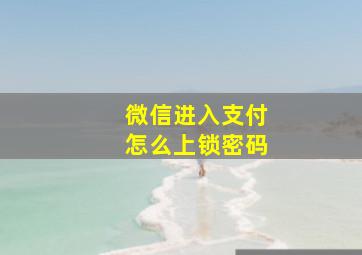 微信进入支付怎么上锁密码