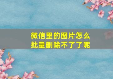 微信里的图片怎么批量删除不了了呢