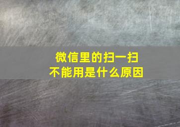 微信里的扫一扫不能用是什么原因