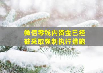 微信零钱内资金已经被采取强制执行措施