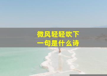 微风轻轻吹下一句是什么诗