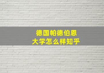 德国帕德伯恩大学怎么样知乎