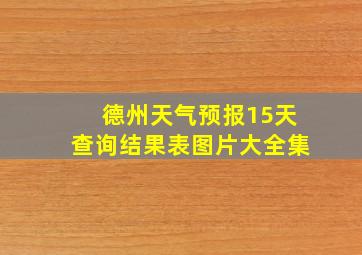 德州天气预报15天查询结果表图片大全集