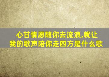 心甘情愿随你去流浪,就让我的歌声陪你走四方是什么歌