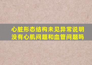 心脏形态结构未见异常说明没有心肌问题和血管问题吗