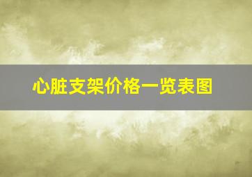 心脏支架价格一览表图