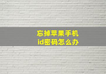 忘掉苹果手机id密码怎么办