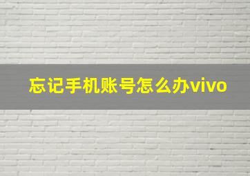 忘记手机账号怎么办vivo