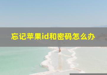 忘记苹果id和密码怎么办