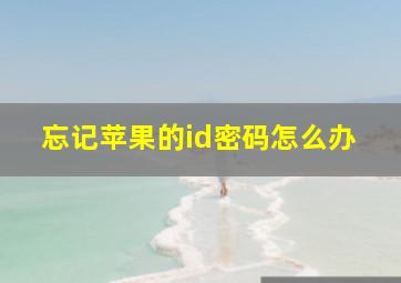 忘记苹果的id密码怎么办