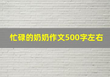 忙碌的奶奶作文500字左右