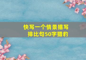 快写一个情景描写排比句50字猎豹