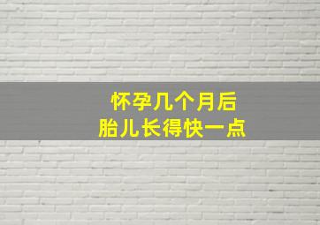 怀孕几个月后胎儿长得快一点