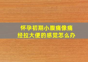 怀孕初期小腹痛像痛经拉大便的感觉怎么办