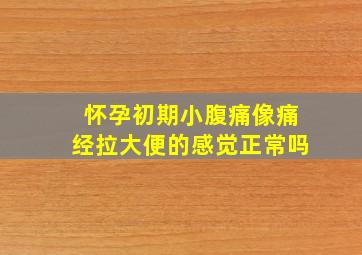 怀孕初期小腹痛像痛经拉大便的感觉正常吗